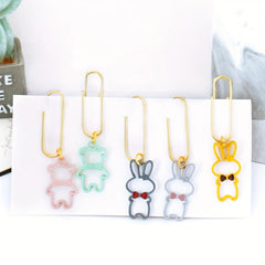 10pcs Cartoon Animal Bow Tie Bunny Bear Paper Clips