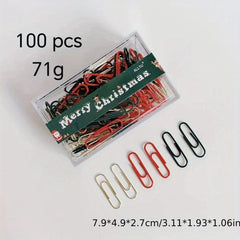Christmas Style Pushpins Paper Clips Assorted Colors 100-Count