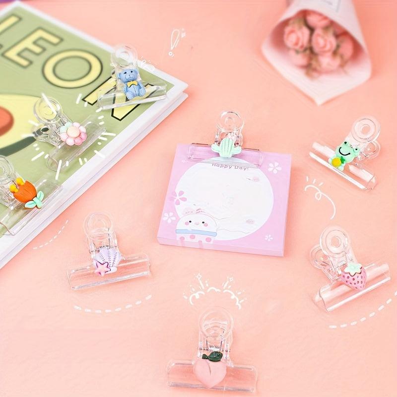 1pc Cartoon Transparent Small Clip Animal Fruit Decoration Clip
