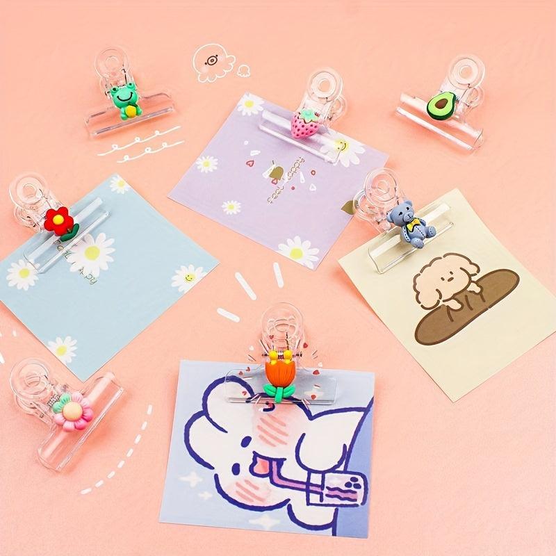 1pc Cartoon Transparent Small Clip Animal Fruit Decoration Clip
