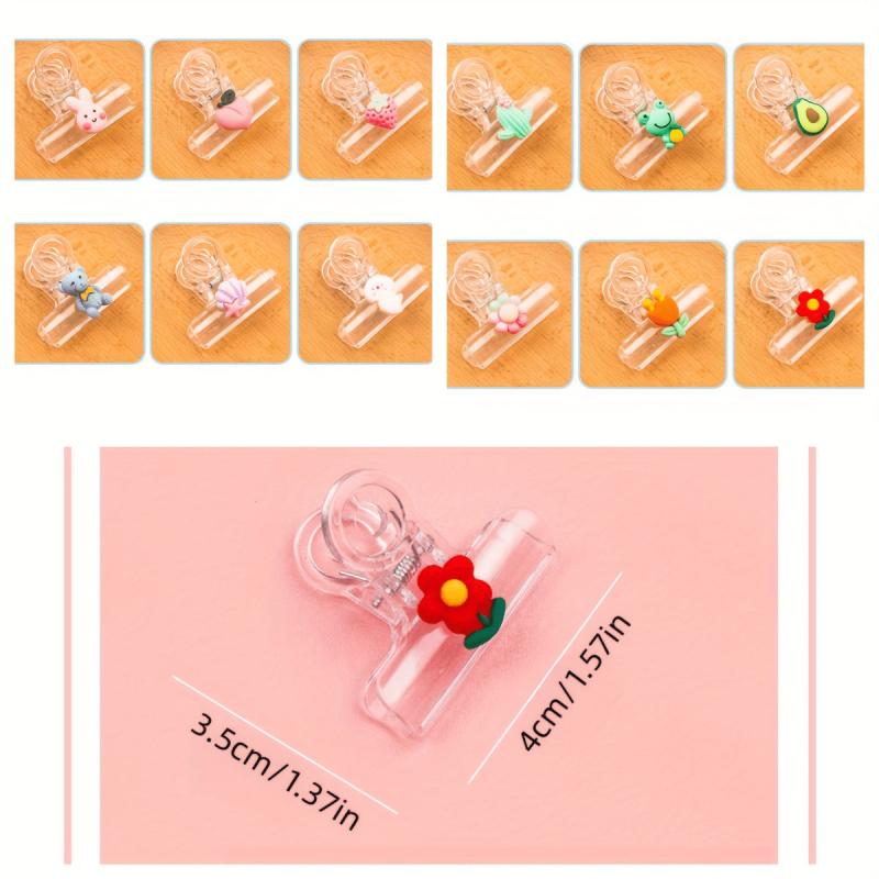 1pc Cartoon Transparent Small Clip Animal Fruit Decoration Clip