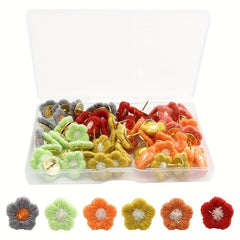 60pcs Mixed Embroidery Flower Racer Nails Cross Stitch Floral Pattern Decorative