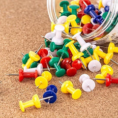 80-Piece Colorful Plastic Push Pins Tube