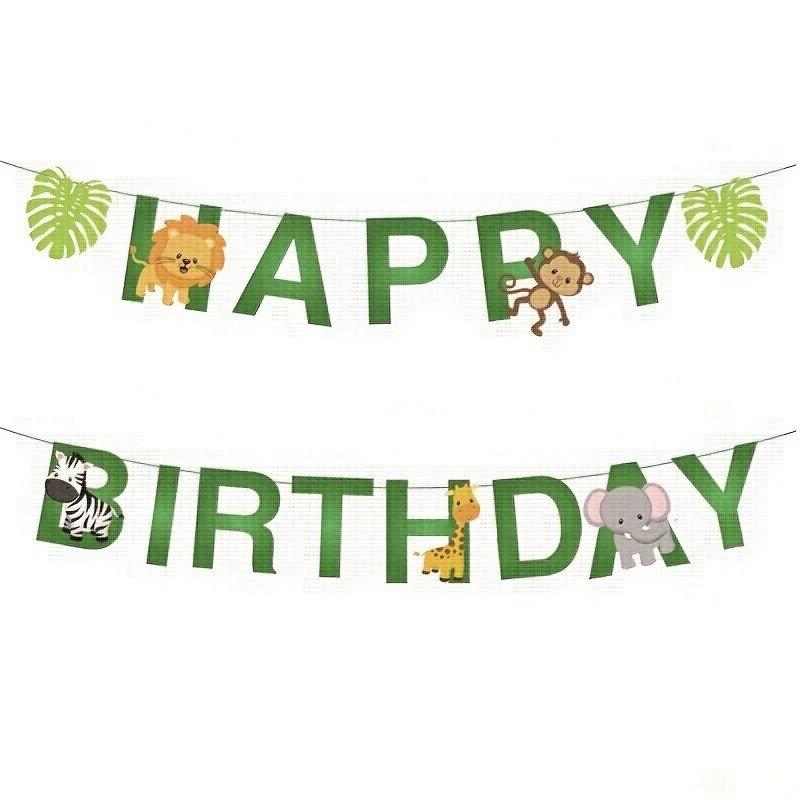 61pcs Jungle Animal Tableware Set for Kids Safari Theme Birthday Party