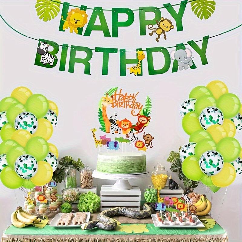 8pcs Jungle Cake Decoration Animal Cupcake Topper Birthday Party