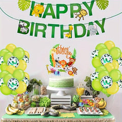 8pcs Jungle Cake Decoration Animal Cupcake Topper Birthday Party