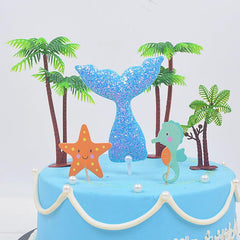 3D Coconut Tree Cake Topper Beach Theme Decoration