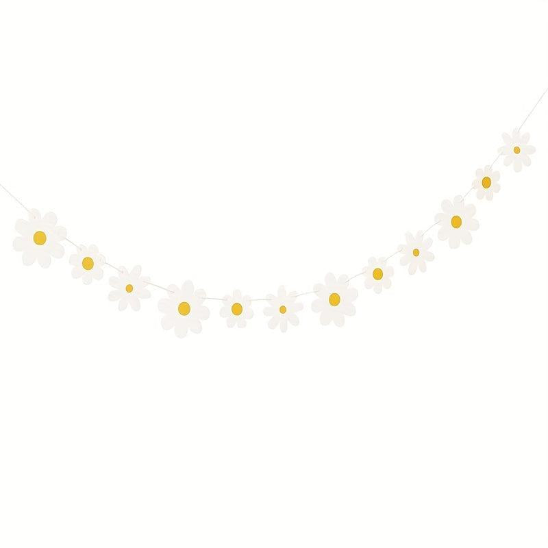 Birthday Party Decorations Daisies Pull Flowers Chrysanthemum Flag Banner