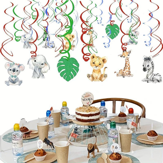 6pcs Jungle Safari Animal Hanging Streamers for Party Decor