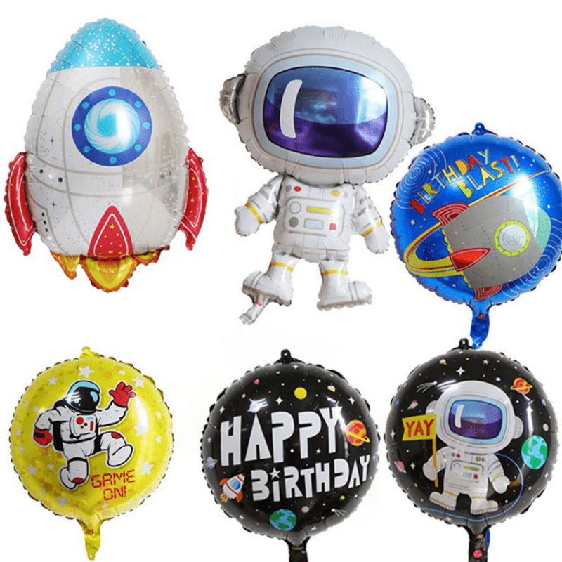 Rocket Astronaut Spaceship Foil Balloons Birthday Party Decoration