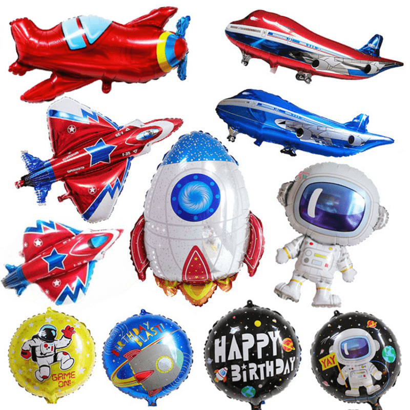 Rocket Astronaut Spaceship Foil Balloons Birthday Party Decoration