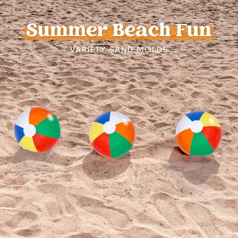 4pcs Rainbow Beach Balls Inflatable Summer Water Games Kids Birthday Party Set