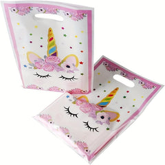 20pcs Unicorn Gift Bags for Kids Birthday Party - Cartoon Printed Handbags