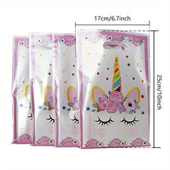 20pcs Unicorn Gift Bags for Kids Birthday Party - Cartoon Printed Handbags