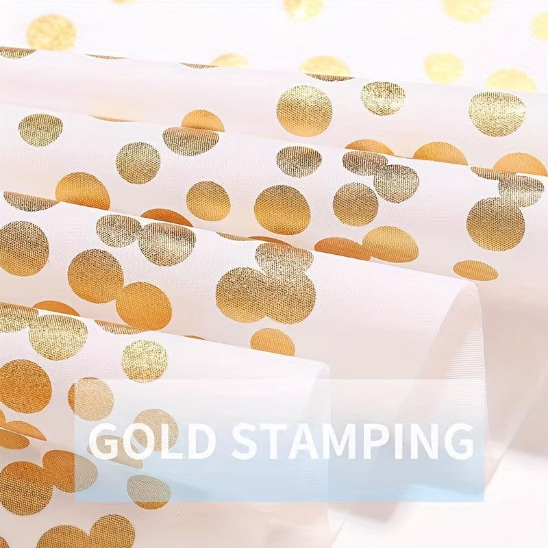 Golden Dot Waterproof Party Tablecloth for Wedding Decoration