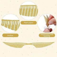 50pcs Golden Hollow Chocolate Plaques with Cake Wizard Party Wings Decoration