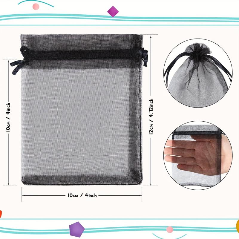10pcs Transparent Organza Gift Bags Wedding Party Candy Bags