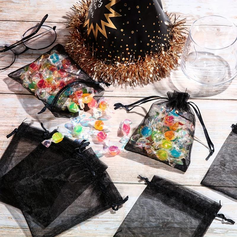 10pcs Transparent Organza Gift Bags Wedding Party Candy Bags