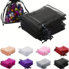 10pcs Transparent Organza Gift Bags Wedding Party Candy Bags