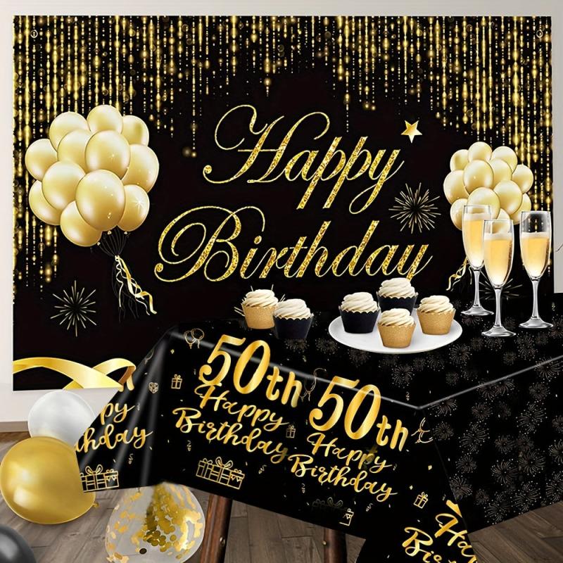 Golden Holiday Accessory Set for 50th Birthday Party