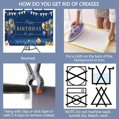 Happy Birthday Decorations Banner Navy And Happy Birthday Sign