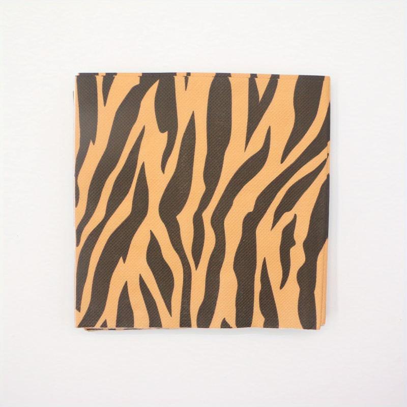 20pcs Jungle Safari Animal Print Napkins Floral Pattern Restaurant Decor