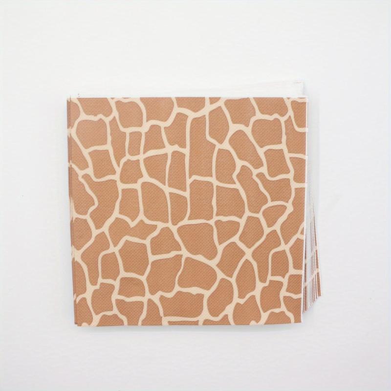20pcs Jungle Safari Animal Print Napkins Floral Pattern Restaurant Decor