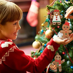 12pcs Gingerbread Man Ornaments Christmas Tree Decorations Assorted Figurines