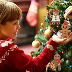 12pcs Gingerbread Man Ornaments Christmas Tree Decorations Assorted Figurines