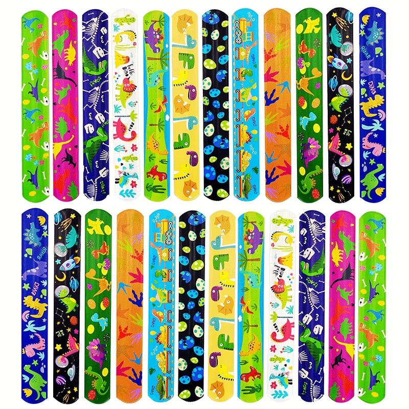 24pcs Slap Bracelets Kids Bulk Wristbands Animals Heart Print 12 Designs
