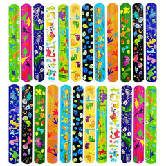 24pcs Slap Bracelets Kids Bulk Wristbands Animals Heart Print 12 Designs