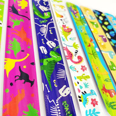 24pcs Slap Bracelets Kids Bulk Wristbands Animals Heart Print 12 Designs