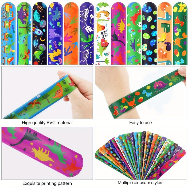 24pcs Slap Bracelets Kids Bulk Wristbands Animals Heart Print 12 Designs