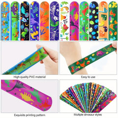 24pcs Slap Bracelets Kids Bulk Wristbands Animals Heart Print 12 Designs