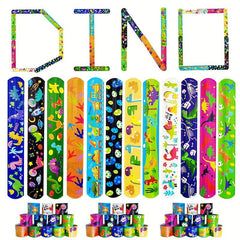 24pcs Slap Bracelets Kids Bulk Wristbands Animals Heart Print 12 Designs