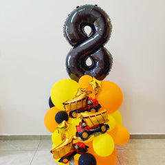 29pc Age Number Balloons Construction Truck Balloon Boy Birthday Party Decor