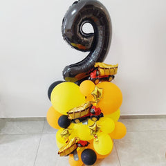 29pc Age Number Balloons Construction Truck Balloon Boy Birthday Party Decor