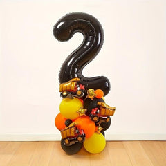 29pc Age Number Balloons Construction Truck Balloon Boy Birthday Party Decor