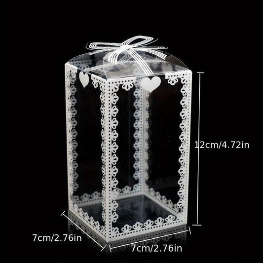 5pcs Transparent Lace Pvc Packaging Box Pet Food & Pastry Box