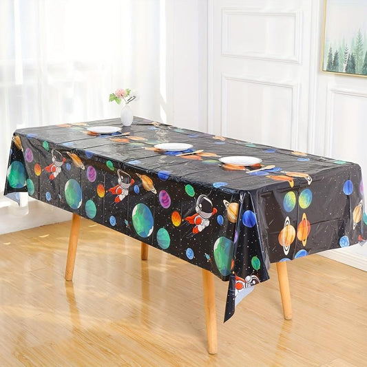Space Astronaut Planet Tablecloth 129x54cm Disposable Home Party Supplies