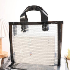 5pcs Grid Tote Bag Durable Plastic Gift Bag Shopping Parties Holidays
