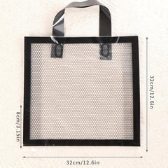 5pcs Grid Tote Bag Durable Plastic Gift Bag Shopping Parties Holidays