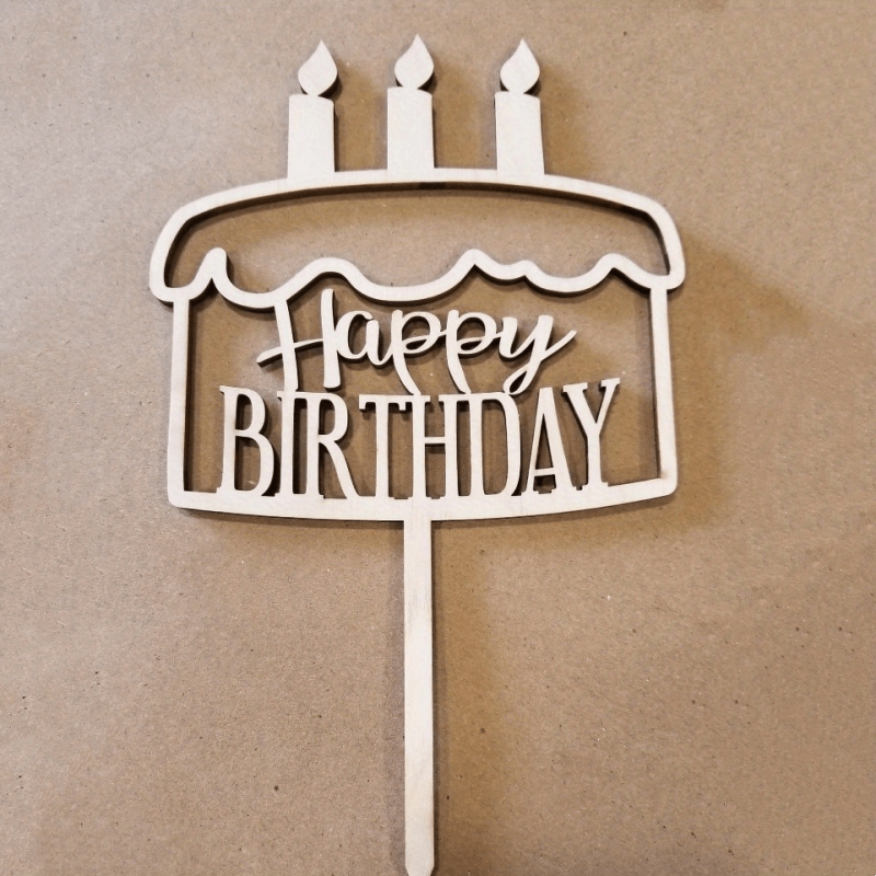 Wooden Cake Topper Stand Party Tassel Stand Birthday Decor Cake Sticker