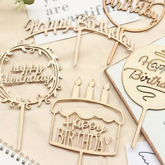 Wooden Cake Topper Stand Party Tassel Stand Birthday Decor Cake Sticker
