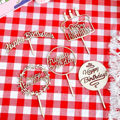 Wooden Cake Topper Stand Party Tassel Stand Birthday Decor Cake Sticker