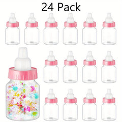 24pcs Mini Plastic Baby Bottles for Baby Shower Favor