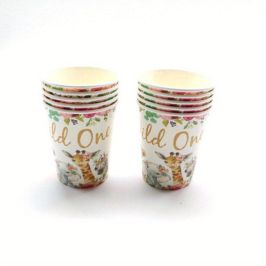 Floral Wild One Animal Party Supplies Serves 24 Guest
