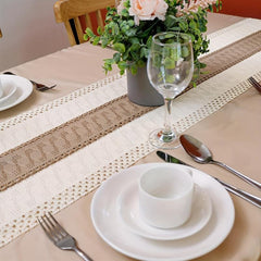 Boho Table Runner 30 48cmx182 Splicing Cotton Tassels for Wedding Bridal Shower