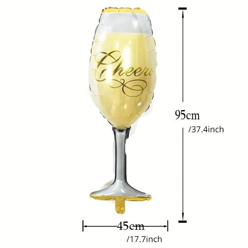 2pcs Champagne and Cup Beer Glass Foil Balloons for Parties Events