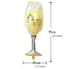2pcs Champagne and Cup Beer Glass Foil Balloons for Parties Events